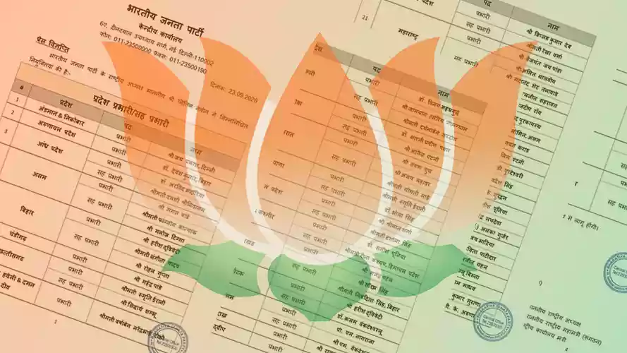 भाजपा ने 36 राज्यों के प्रभारियों की सूची जारी की, संजय भाटिया को राजस्थान, बिप्लब देव MP और गजेन्‍द्र पटेल को झारखंंड की कमान